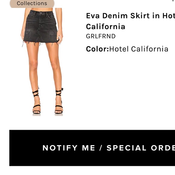 GRLFRIEND BLACK RIPPED DENIM SKIRT • SZ 32 - Picture 6 of 6